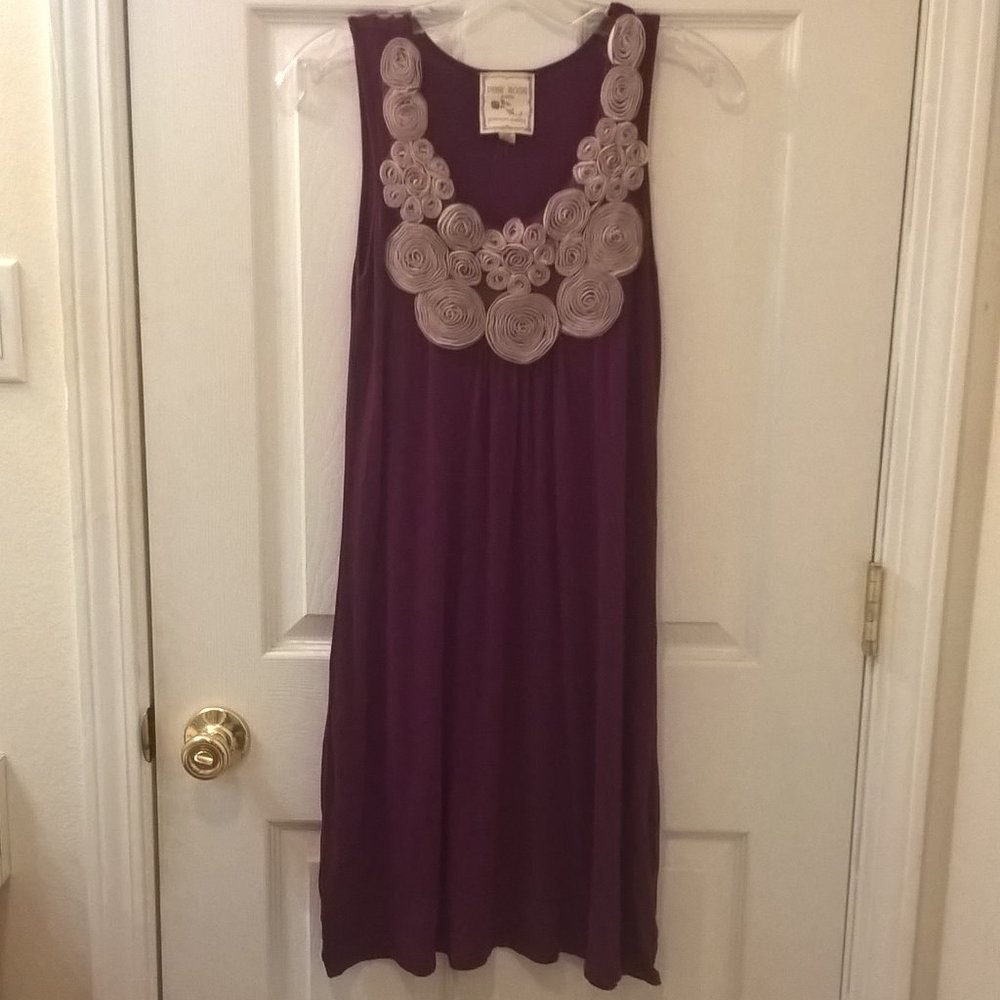 Pink Rose Petite Magenta Coiled Rose Tank Dress PM